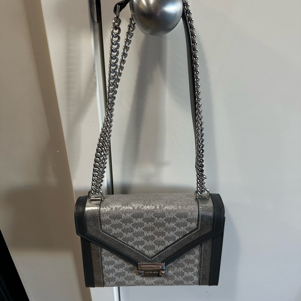 Michael Kors Silver  Handbag with Chain Strap
